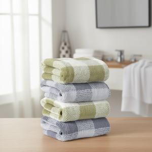 Microfiber <b>Bath</b> <b>Towel</b> <b>Set</b> 250 Gms 30X60 Inch 215 GSM Soft Absorbent Quick Dry <b>Towel</b> Micro Check Pattern - Product Image 3
