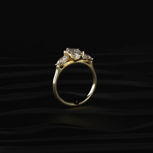 Anillo de compromiso con diamante talla pera cultivado en laboratorio, disponible en oro amarillo, blanco o rosa, elaborado en opciones de oro o plata. - Product Image 3