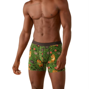 Calzoncillos bóxer de hombre de spandex elástico súper suave con diseño de marca y logotipo personalizado de alta calidad OEM, opciones gráficas multicolor. - Product Image 3
