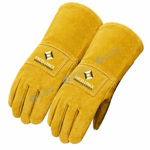 Gants de soudage en cuir de protection, gants de travail résistants aux hautes températures pour la soudure, la fabrication, la construction et l'industrie - Product Image 2