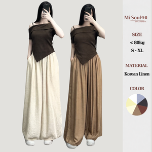 Pantalon décontracté d'été pour femme, respirant, à jambes larges, avec nœud et perles, taille élastique, personnalisable - Product Image 5