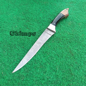 Couteau de pêche à filet en acier damas avec lame flexible Cadeau de chef personnalisé pour la cuisine et les aventures en plein air - Product Image 2