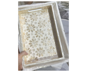 Plateau de rangement en rotin de qualité supérieure avec coquillages nacrés, fournisseur Vietnamien - Plateau organisateur naturel pour l'organisation de la maison - Product Image 6