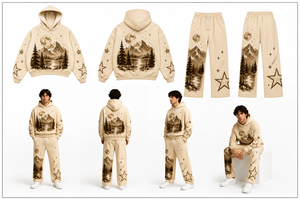 Survêtement unisexe tendance en coton épais 100 % doux et respirant avec sweat à capuche et pantalon de survêtement, style streetwear, personnalisable OEM, vente en gros - Product Image 6