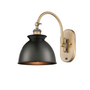 โคมไฟติดผนังทองเหลืองทรงวงรี งานฝีมือโลหะ ตกแต่งด้วยสีดำ - Product Image 3