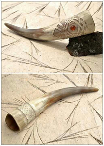 Viking Warrior Drinking Horn Handmade Natural Horn Cup with <b>Leather</b> <b>Harness</b> Medieval Beer Mug Decor Gift Item - Product Image 3