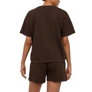 Conjunto de Camiseta y Pantalones Cortos de Verano para Mujer de Alta Calidad, Conjunto Informal de Dos Piezas de Punto Sólido, OEM ODM Venta al Por Mayor - Product Image 5