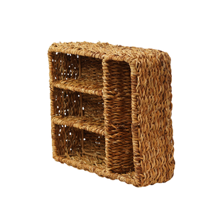 Handwoven Eco-Friendly Natural Seagrass 4-Compartment Storage Basket Tray for Cutlery, <b>Desk</b> & Cosmetic Organization - Product Image 4