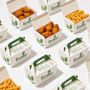 Low MOQ Biodegradable Eco-Friendly Disposable Chicken Fries Burger Salad Box Food Grade Gable Box Fast Food Packaging Paper Box - Product Image 1