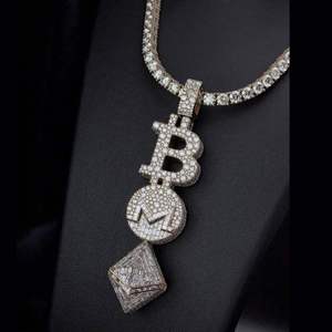 Custom Iced Out Moissanite Pendant <b>Charm</b> <b>Silver</b> Rhodium Plated Letter Coin Cube Necklace for Unisex - Product Image 1