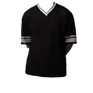 Clothing Gold Black Mesh Baseball Jersey with White Striped Sleeves - Product Image 4