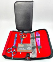 Kit de ciseaux de coiffeur multicolores pour couper et amincir l'ensemble de ciseaux de coiffeur avec rasoir et peigne outils de coiffeur personnalisés