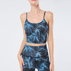 Conjuntos Deportivos de Yoga al por Mayor para Mujer, 2 Piezas, Conjuntos de Gimnasio, Bra Deportivo y Leggings con Estampado por Sublimación, Diseño Personalizado - Product Image 4