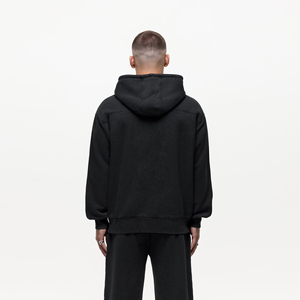 Sweat-shirt à capuche zippé surdimensionné pour homme, couleur unie, en polaire, décontracté, manches régulières, pour l'automne - Product Image 6