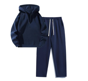 Casual & Relaxed Fit Solid Color Hoodie <b>Tracksuit</b>, Unisex Versatile 2-Piece Set new model - Product Image 3