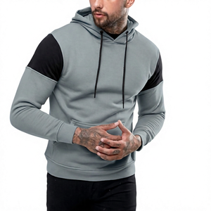 Sudadera con Capucha para Hombre, Diseño Color Block, Manga Raglán, Corte Ajustado, Informal, Tejido de Poliéster y Algodón, para Otoño - Product Image 2
