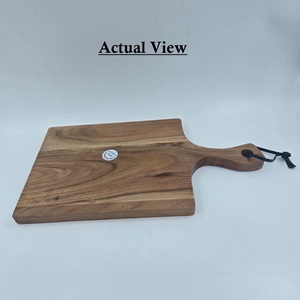 Planche à découper en bois d'acacia avec poignée, planche à découper en bois, plateau de service pour fromage, cuisine, restaurant, maison, fournisseur en gros - Product Image 1