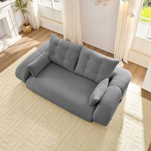 Divano Letto Pieghevole Multifunzionale 3 in 1 da 200 cm in Tessuto Teddy e Schiuma, per Umani e Cani, Letto Pigro - Product Image 3