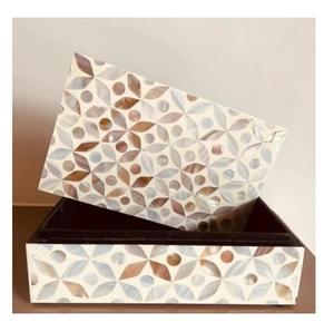 Exquisite Mother Pearl Inlay Customizable Jewelry <b>Storage</b> Gift <b>Box</b> with MDF/Wood <b>Materials</b> Custom Shape OEM Service Logo Options - Product Image 5