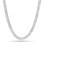 Collar de Cadena de Eslabones Chapado en Rodio de Lujo para Hombre y Mujer, Diseño Iced Out con Opciones de Moissanita - Product Image 1