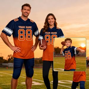Custom Sublimated American Football Jersey <b>Men's</b> Short Sleeve V-Neck Breathable Mesh Team Name Custom Number Printed All Seasons - Product Image 2