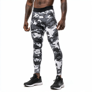 Compression Camouflage Leggings <b>Men's</b> Workout Athletic Elastic Waist Pants Gym Wear Camo Tight Pants Quick Dry Printed Leggings - Product Image 1