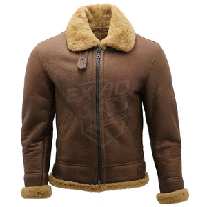 Wholesale Latest Design <b>Men</b> Winter <b>Jacket</b> Best Quality Top Selling <b>Men</b> <b>Shearling</b> Leather <b>Jacket</b> <b>For</b> Online Sale - Product Image 2