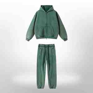 Conjuntos Deportivos Personalizados de Alta Calidad en Poliéster/Algodón, Sudadera con Capucha Vintage, Pantalones Deportivos, Estilo Jogger, Lavado Ácido, Impermeables, Unisex - Product Image 4