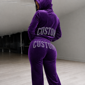 Survêtement décontracté à capuche imprimé de style luxe urbain pour femmes, vente en gros, pour marques de mode américaines, personnalisation de marque - Product Image 6