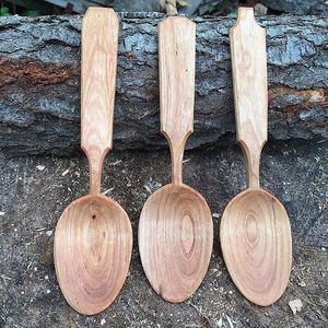 Juego de Cucharas de Madera Hechas a Mano con Acabado Premium para Cocinar, Hornear y Servir - Product Image 4