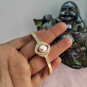 Freshwater Pearl AD <b>Bracelet</b> Stone <b>Bracelet</b> Gold Plated Pearl Jewelry <b>Bracelet</b> Wholesale Supplier - Product Image 1