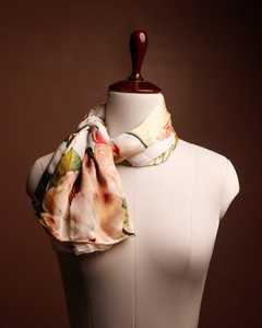 Handmade 100% Stain Silk <b>Shawl</b> with Floral Design Digital Print Custom Best Spring Scarf From India Manufacturer - Product Image 1