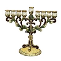 Chandelier à 9 branches de style antique en métal, porte-bougie antique pour une décoration festive et spirituelle