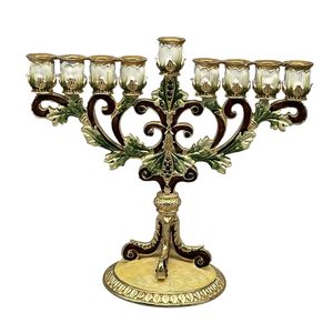 Candelabro de Metal de 9 Brazos Estilo Antiguo, Candelabro Antiguo para Decoración Festiva y Espiritual - Product Image 4