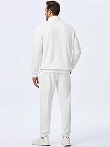 2026 Unisex Winter Printed Streetwear Tracksuit 2-Piece <b>Set</b> Breathable Windproof Quarter-Zip <b>Knitted</b> 350g Jogging Sweatpants - Product Image 3
