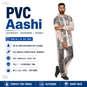 เสื้อกันฝน PVC Aashi สำหรับเดินทางท่องเที่ยวกลางแจ้ง กันน้ำอย่างดี พกพาสะดวก พร้อมตกแต่งโลโก้ มีหลายขนาด M L XL XXL XXXL 5XL - Product Image 3