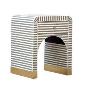 luxury handcrafted nature mother of pearl inlay bedside table for home furniture and decor wholesale from Vietnam - Product Image 5