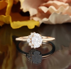 Oval Cut Moissanite 18K Gold Plated Sterling <b>Silver</b> Engagement Classic <b>Solitaire</b> Dainty Minimalist Wedding Promise for Party - Product Image 1