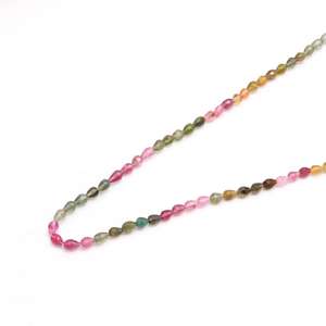Perles facettées en tourmaline pastèque naturelle, multicolores, en forme de goutte, 15 pouces, 56 carats, pour la fabrication de bijoux, vente en gros - Product Image 1