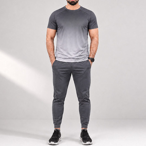 Conjunto Deportivo de Alta Calidad con Estampado Ombre por Transferencia Térmica, Camiseta Deportiva para Gimnasio, Ropa Deportiva para Entrenamiento, Transpirable para Verano - Product Image 4