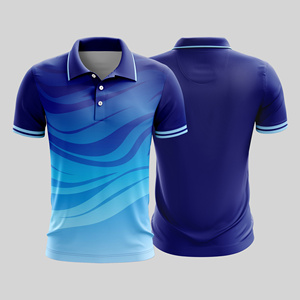 เสื้อยืดผู้ชายสีน้ำเงินไล่เฉดพิมพ์ลายแบบซับลิเมชั่น แขนสั้น ระบายเหงื่อ ต้านเชื้อแบคทีเรีย น้ำหนักเบา ทรงปกติ ด้านหน้า - Product Image 1