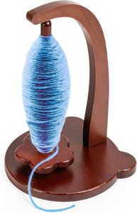 AZ ENTERPRISES AZE-YS056 Eco-Friendly Portable Wooden Double Spindle Yarn Holder & Spinner Stand for Knitting <b>Crochet</b> Sewing - Product Image 5
