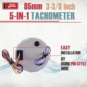 ใหม่สำหรับมาตรวัดความเร็วรอบดิจิตอล 85 มม. 5in1 วัดระดับน้ำมันเชื้อเพลิง วัดแรงดันน้ำมัน วัดอุณหภูมิน้ำ วัดแรงดันไฟฟ้า 12V 24V IP67 กันน้ำสำหรับรถยนต์ - Product Image 5