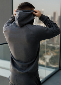 Sweat à capuche surdimensionné de haute qualité 350 g/m², personnalisable avec logo, unisexe, noir, épais, pour hommes - Product Image 3