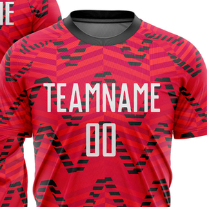เสื้อฟุตบอลแบบซับลิเมชั่นสั่งทำพิเศษ สไตล์ลำลอง OEM ผ้าโพลีเอสเตอร์ฟลีซ 100% พิมพ์ชื่อทีมและหมายเลข - Product Image 2