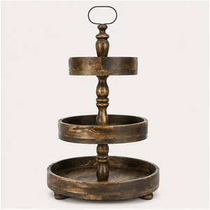 3-Tier Wooden Serving Tray Stand Eco-Friendly Cupcake Tower & Dessert Display for Weddings <b>Parties</b> and Coffee Bar Organization - Product Image 1