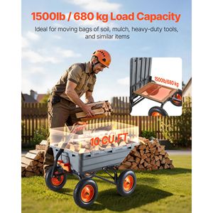 Carrello Ribaltabile Gigante in Polietilene con Capacità di 680 Kg, Meccanismo di Scarico Rapido a 90° e Manico Regolabile - Product Image 2