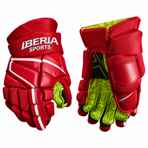 Gants de hockey sur glace rouges IBERIA Premium |   Gants de protection pour joueurs de hockey |   Vente en gros OEM personnalisée - Product Image 1