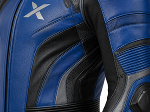 Custom Measurement One-Piece Leather Motorcycle <b>Suit</b> | Winter Printed | Blue Black <b>Red</b> | OEM ODM Manufacturer | Premium Design - Product Image 4