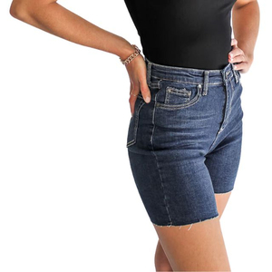 Shorts de Mezclilla Rectos de Cintura Media para Mujer, Transpirables, de Secado Rápido, Cómodos, Diseño Casual, Sexy y Vintage, Venta al Por Mayor de Fábrica - Product Image 2